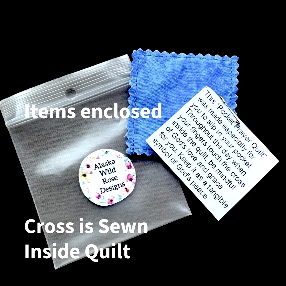 Pocket Prayer Quilt Christian Cross sewn inside. This pattern has anchors - Picture 3 of 8